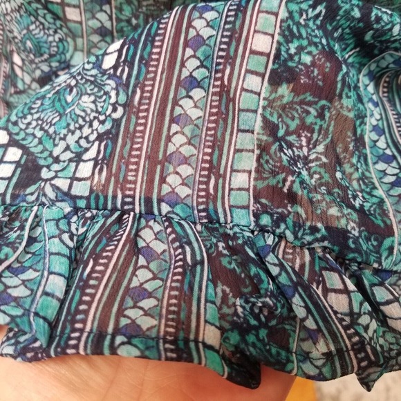 Tommy Bahama NWT Blue Ruffle Tunic Swim Cover-up TSW90217C Tassels Women's L - Picture 4 of 5